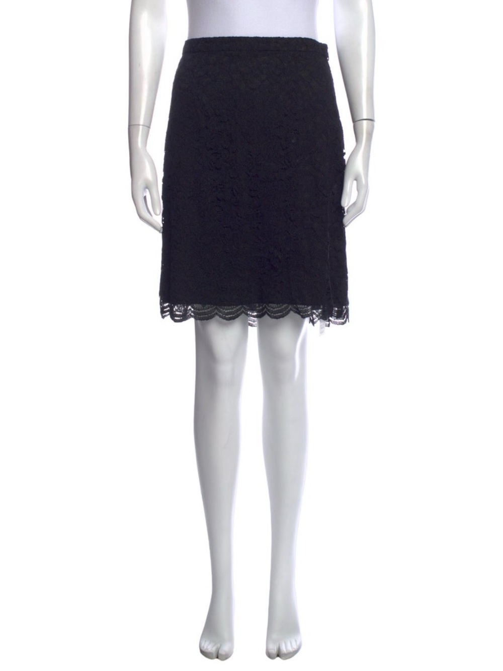 DianevonFurstenberg Black Lace A-Line Skirt - Classic Women's Skirt